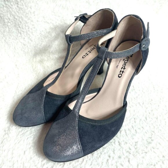 Repetto Shoes - Rare Repetto Baya T-Strap Pumps Gray Glitter Party Wedding Classic Chic Shoes